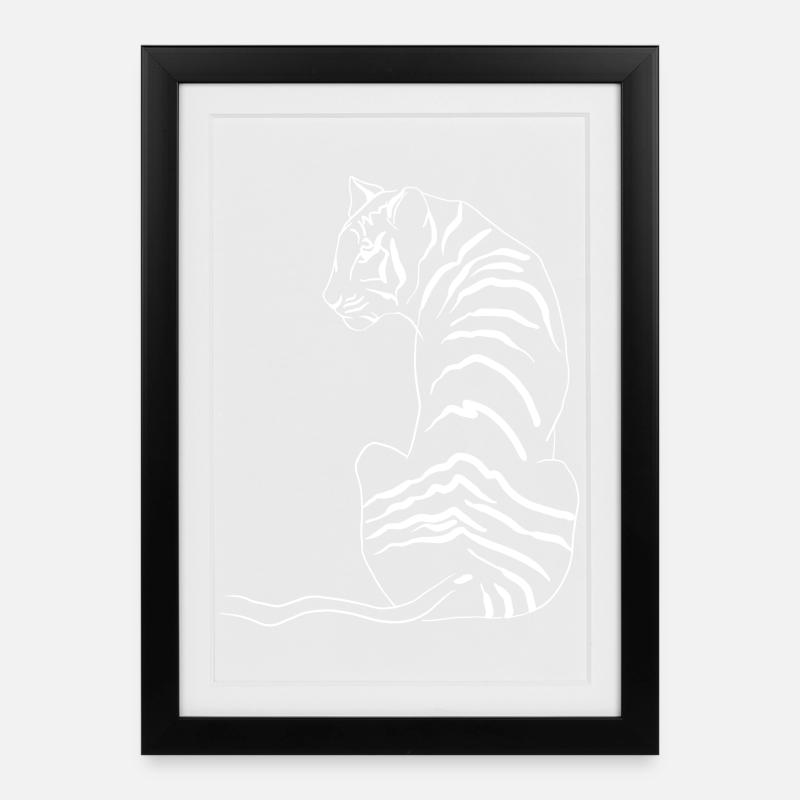 Tigre - Affiche encadrée (27 × 37 cm) - noir