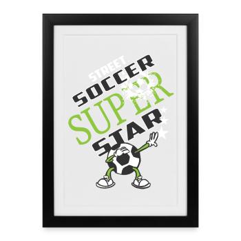 Football Star - Affiche encadrée (27 × 37 cm) - noir - Devant