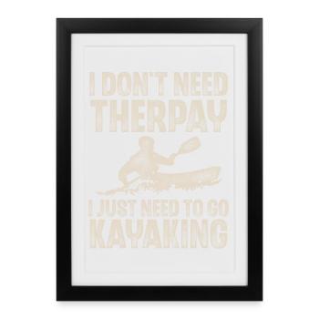 Kayak Kayaking Paddle Kayaker Kayaker - Affiche encadrée (27 × 37 cm) - noir - Devant