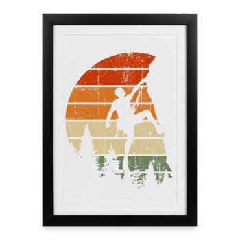 Sunset Summit Climber - Gerahmtes Poster (27 × 37 cm) - Schwarz - Vorne