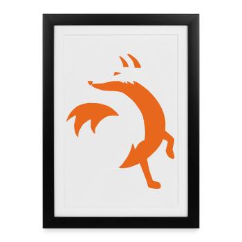Esquisse du renard - Affiche encadrée (27 × 37 cm) - noir - Devant