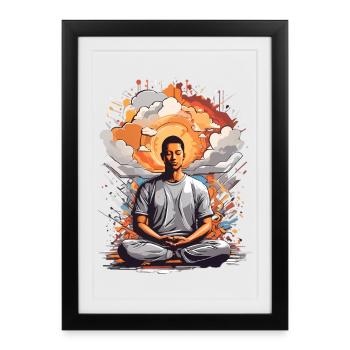 Meditation - Framed poster (27 × 37 cm) - black - Front