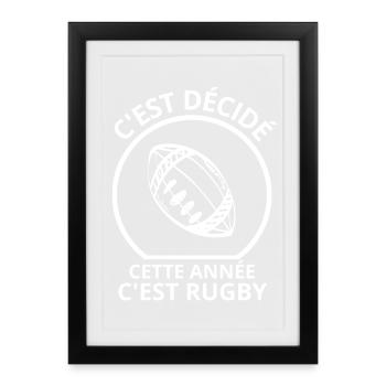 rugby, fan de rugby, rugby sport - Affiche encadrée (27 × 37 cm) - noir - Devant