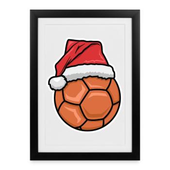 Drôle de Noël Handball - Affiche encadrée (27 × 37 cm) - noir - Devant