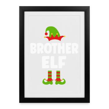 Frère Elfe Noël - Affiche encadrée (27 × 37 cm) - noir - Devant