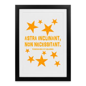 Astra Inclinant, non necessitant t-shirt - Framed poster (27 × 37 cm) - black - Front