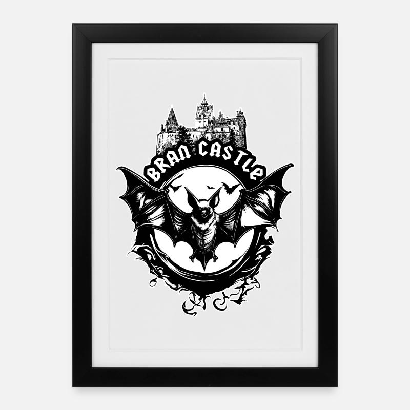 Schloss Bran, Rumänien - Dracula - Gerahmtes Poster (27 × 37 cm) - Schwarz