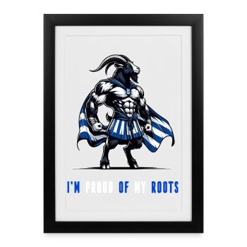 I'm proud of my roots Greek - Framed poster (27 × 37 cm) - black - Front