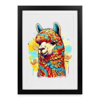 Alpaga - Affiche encadrée (27 × 37 cm) - noir - Devant
