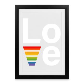 LGBT Regenbogen love Shirt white - Framed poster (27 × 37 cm) - black - Front