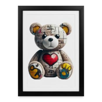 Orso orsacchiotto Ours en peluche - Affiche encadrée (27 × 37 cm) - noir - Devant