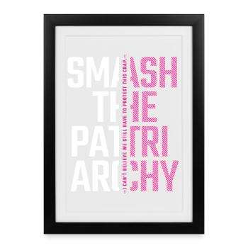 Smash the Patriarchy - Fight for Equality - Framed poster (27 × 37 cm) - black - Front