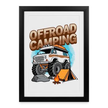 Off-road camping - Framed poster (27 × 37 cm) - black - Front