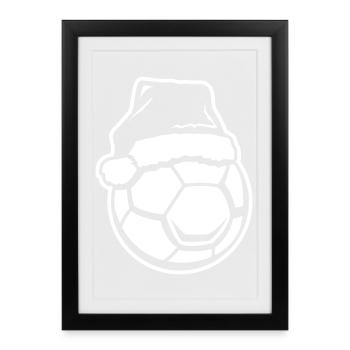 Handball Weihnachten - Gerahmtes Poster (27 × 37 cm) - Schwarz - Vorne
