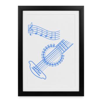 Guitar musician - Framed poster (27 × 37 cm) - black - Front