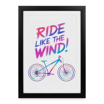 Vibrant Windsurf Bicycle Illustration - Framed poster (27 × 37 cm) - black - Front