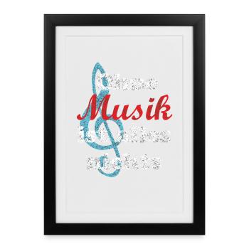 musik - Gerahmtes Poster (27 × 37 cm) - Schwarz - Vorne