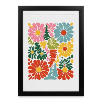 Vivid Floral Burst - Framed poster (27 × 37 cm) - black - Front