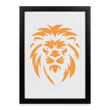 Angry Lion - Framed poster (27 × 37 cm) - black - Front