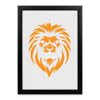 Angry Lion - Framed poster (27 × 37 cm) - black - Front