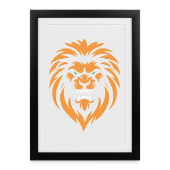 Angry Lion - Framed poster (27 × 37 cm) - black - Front