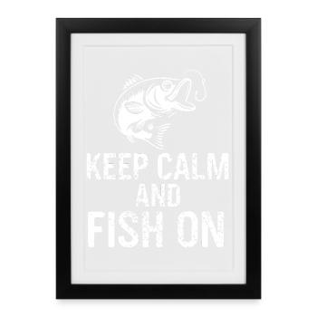 Restez calme et continuez à pêcher - Affiche encadrée (27 × 37 cm) - noir - Devant
