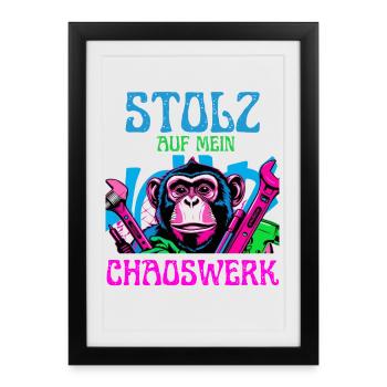 Proud of my chaos – DIY Monkey - Framed poster (27 × 37 cm) - black - Front