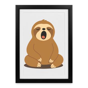 yawning sloth – pure peace and relaxation - Framed poster (27 × 37 cm) - black - Front