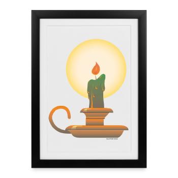 Candlestick | candlestick public Domain graphic - Framed poster (27 × 37 cm) - black - Front