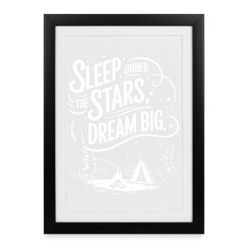 Dream about the Stars - Night Theme for T-shirt - Framed poster (27 × 37 cm) - black - Front