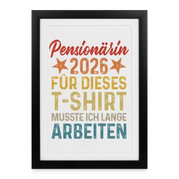 Retraité 2026 - Affiche encadrée (27 × 37 cm) - noir - Devant