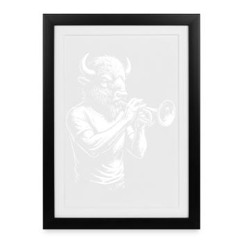 Wildhorn Musical Saxophonist Illustration - Framed poster (27 × 37 cm) - black - Front