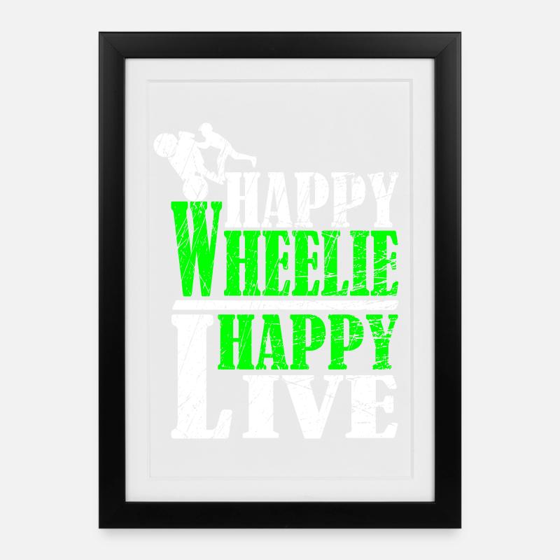 Wheelie Motif - Framed poster (27 × 37 cm) - black