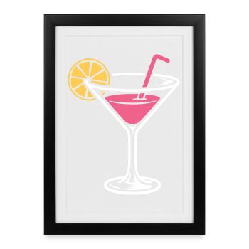 Cocktail Alcohol Mixed drink Long drinks - Framed poster (27 × 37 cm) - black - Front