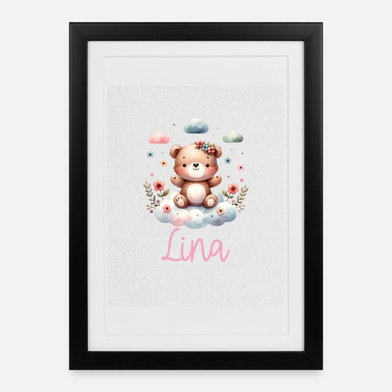 Lina - Affiche encadrée (27 × 37 cm) - noir