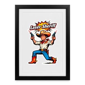 Laser Sheriff Cowboy - Framed poster (27 × 37 cm) - black - Front
