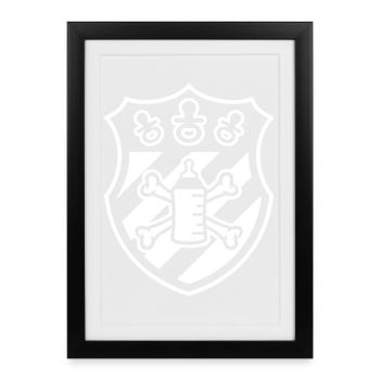 Coat of Arms Pacifier Pirate – Gift for Baby & Child - Framed poster (27 × 37 cm) - black - Front