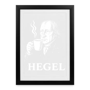 Hegel Kaffee-Porträt - Gerahmtes Poster (27 × 37 cm) - Schwarz - Vorne