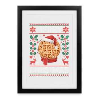 Apple Pie Christmas Funny Ugly Christmas - Framed poster (27 × 37 cm) - black - Front