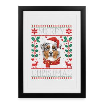 Berger Australien Noël Noël - Affiche encadrée (27 × 37 cm) - noir - Devant