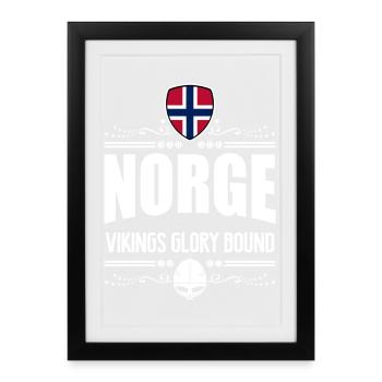 NORVÈGE - NORGE VIKINGS GLORY - Affiche encadrée (27 × 37 cm) - noir - Devant