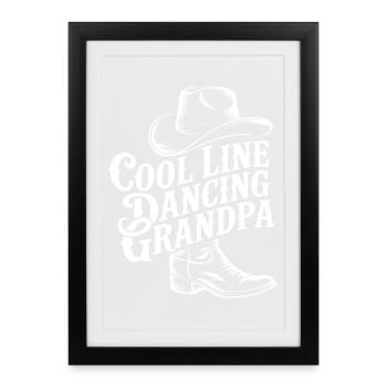 Line Dancing Grandpa - Gerahmtes Poster (27 × 37 cm) - Schwarz - Vorne
