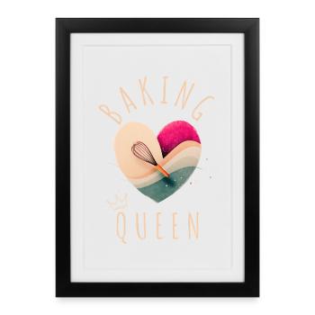 Reine de la Boulangerie - Cœur ! - Affiche encadrée (27 × 37 cm) - noir - Devant
