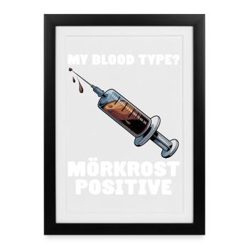 Mörkrost Schweden Fika Kaffee - Gerahmtes Poster (27 × 37 cm) - Schwarz - Vorne