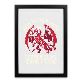 Frère Drôle Amoureux des Dragons - Affiche encadrée (27 × 37 cm) - noir - Devant