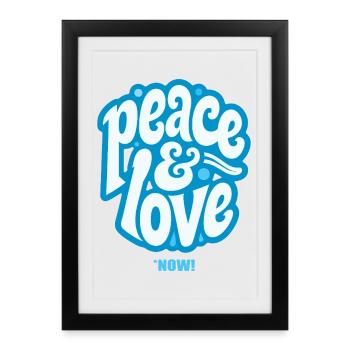PEACE LOVE #3 - let's talk - Affiche encadrée (27 × 37 cm) - noir - Devant