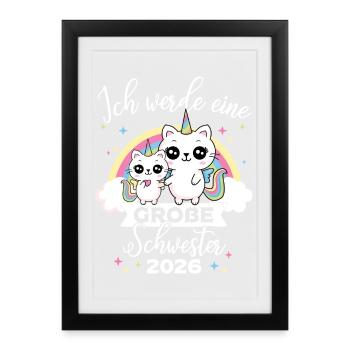 I Will Be Big Sister 2026 Pregnancy - Framed poster (27 × 37 cm) - black - Front