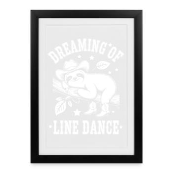 Sloth Dreaming of Line Dance - Framed poster (27 × 37 cm) - black - Front