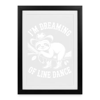 Sloth in line dancing dream - Framed poster (27 × 37 cm) - black - Front