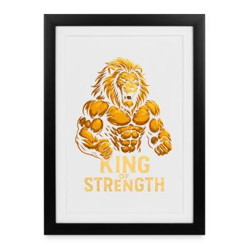Motif du Lion du Roi de la Force - Affiche encadrée (27 × 37 cm) - noir - Devant